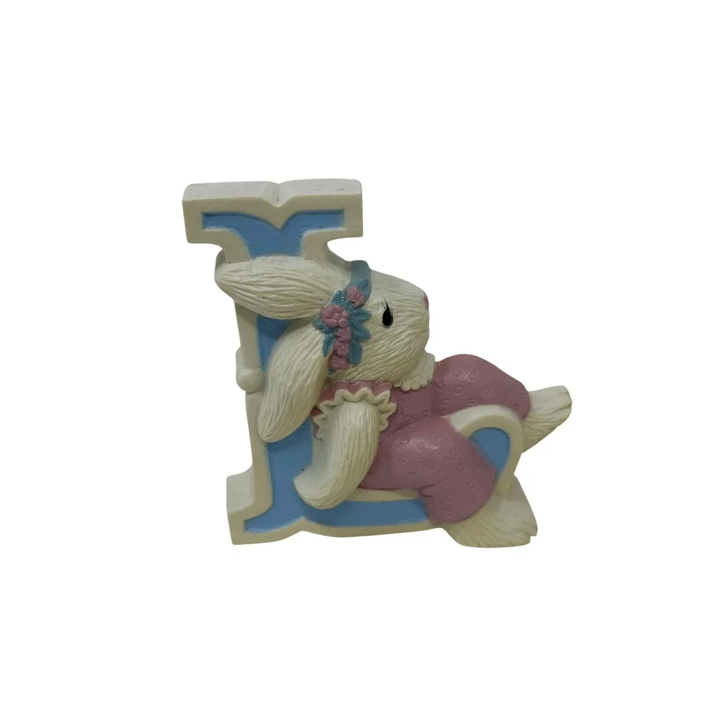 Vintage Burwood Bunny LOVE Wall Hanging Set Pastel‎ Nursery Easter Decor 1992